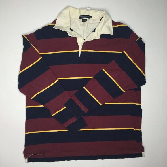 Daniel Cremieux Mens Long Sleeved Striped Shirt Red Navy Size XL - Picture 1 of 10